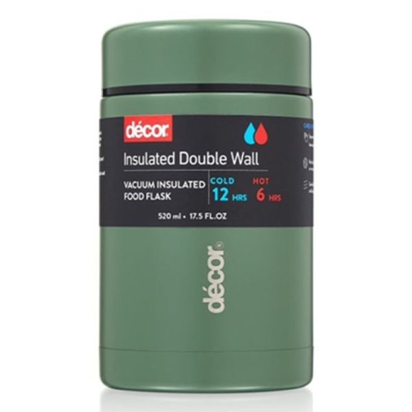 DECOR VACCUM FOOD FLASK DOUBLE WALL 520ML GREEN