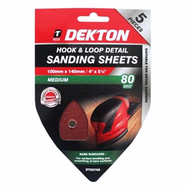 DEKTON HOOK /LOOP DETAIL SANDING SHEET 5PC