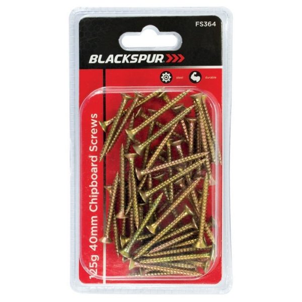 BLACKSPUR CHIPBOARD SCREWS 125G 40MM