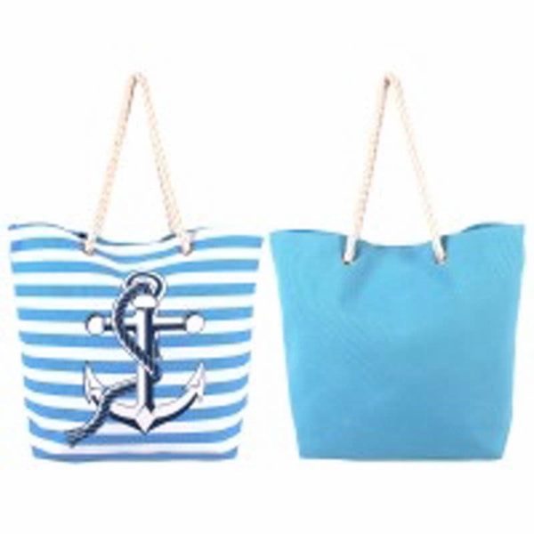 BEACH BAG CANVAS STRIPPED ANCHOR (2022)