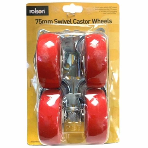 ROLSON SWIVEL CASTOR WHEELS 50MM 4PCE