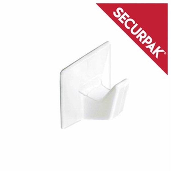 SECURPAK SELF ADHESIVE CUP HOOK WHITE L