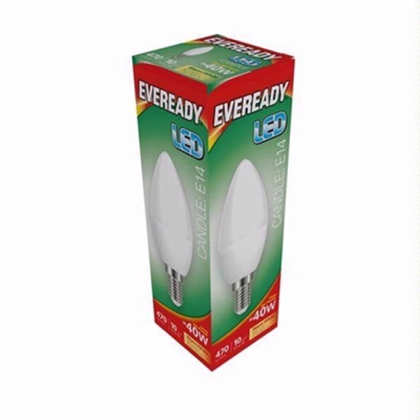 EVEREADY LED BULB WARM WHT CANDLE SES 6W PACK OF 5