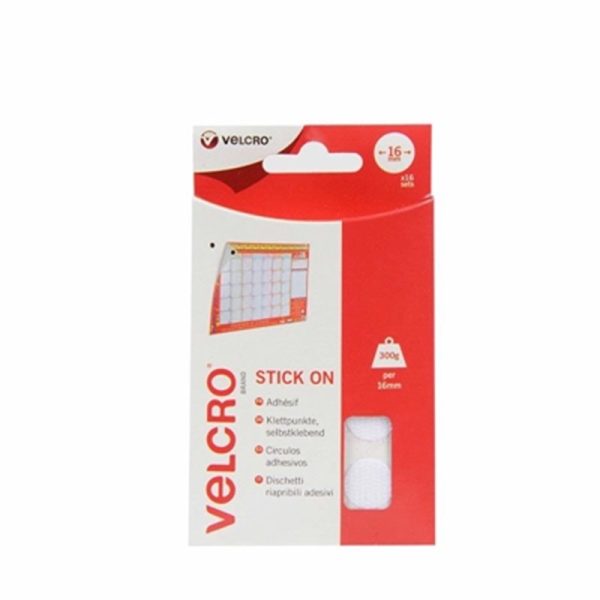 VELCRO(R) STICK ON COINS WHITE