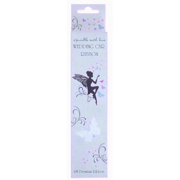 WEDDING CAR RIBBON WHITE