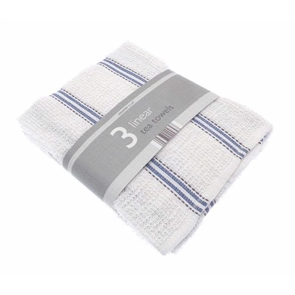 COUNTRYCLUB 3 LINEAR TEA TOWEL NATURAL