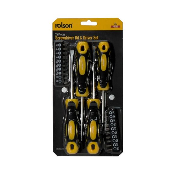 ROLSON SCREWDRIVER BIT & DRIVER SET 24PCS