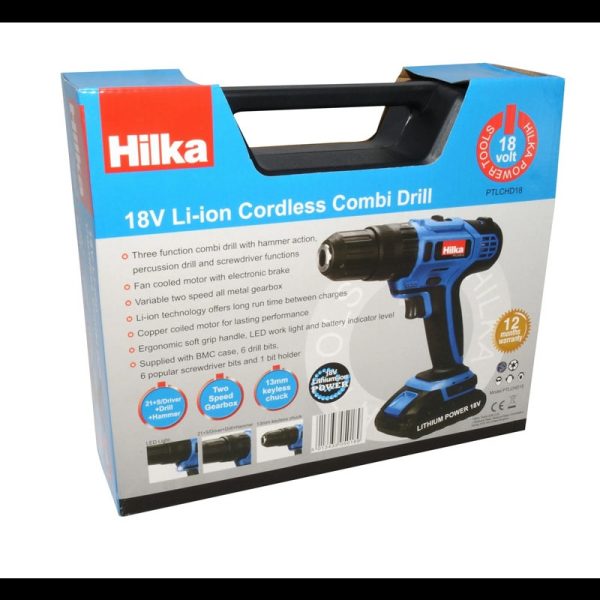 HILKA CORDLESS HAMMER DRILL 18V LI-ION