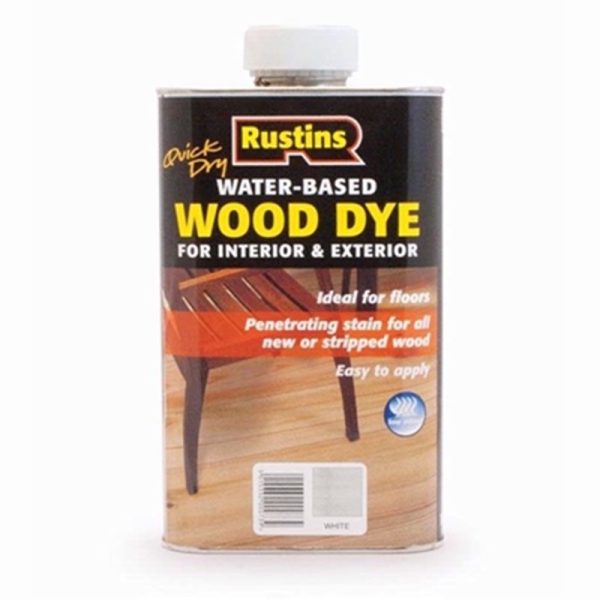 RUSTINS QD WOOD DYE WHITE 250ML