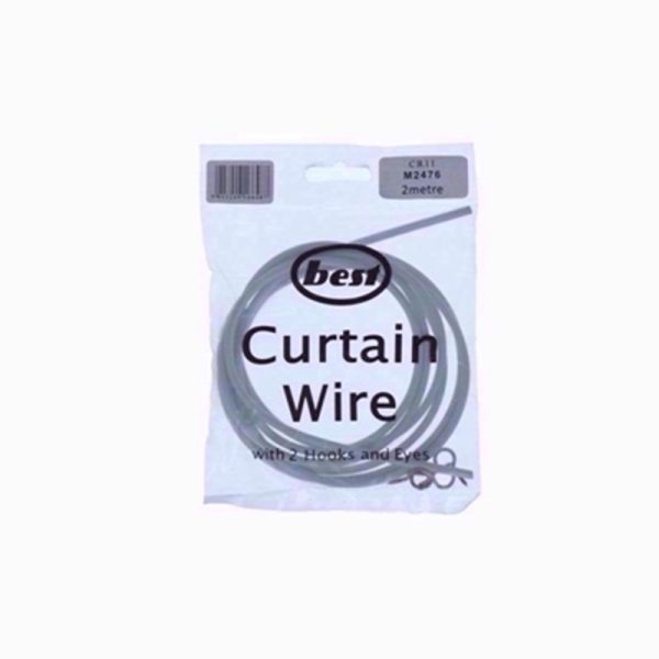 CURTAIN WIRE/HOOKS 2M