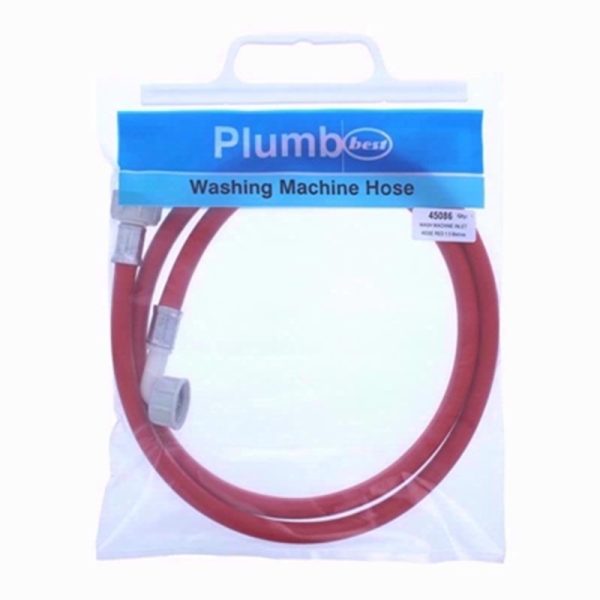 PLUMB WASH MACH INLET HOSE RED 1.5M