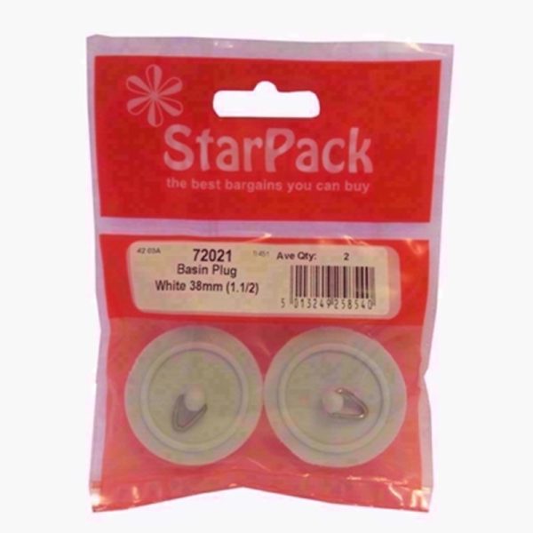 STARPACK BASIN PLUG WHITE 38MM