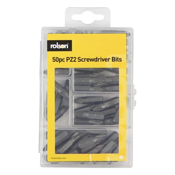 ROLSON SCREWDRIVER BITS 50PC PZ2X25MM