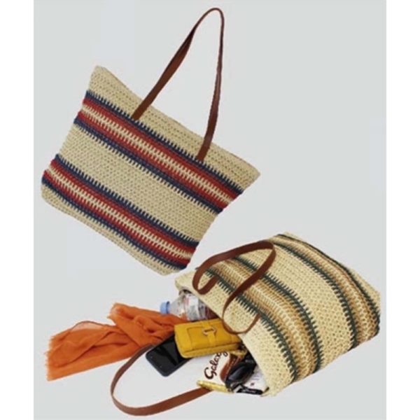 BEACH BAG STRIPED NATURAL ASSORTED (2020)