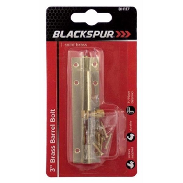 BLACKSPUR 3 INCH BRASS BARREL BOLT