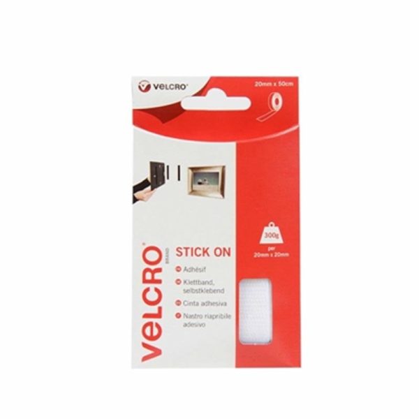 VELCRO(R) STICK ON TAPE WHITE