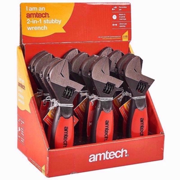 AMTECH WRENCH ADJUSTABLE STUBBY