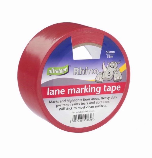 RHINO LANEMARKING RED 50MMX33M