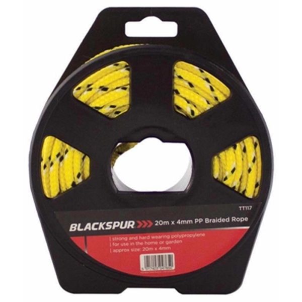 BLACKSPUR 20M X 4MM PP BRAIDED ROPE/REEL