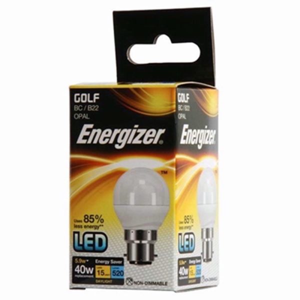 ENERGIZER LED GOLF 5.9W D/L B22 BULB EACH