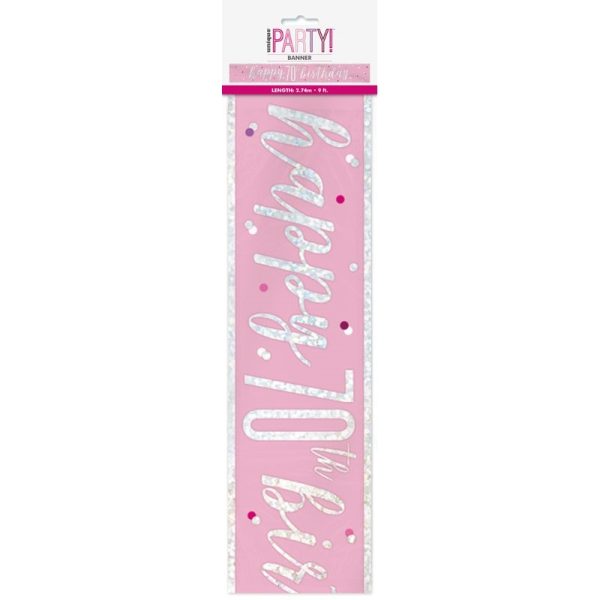 HAPPY 70TH BIRTHDAY BANNER PINK