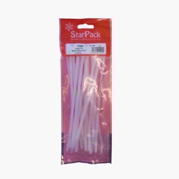 STARPACK CABLE TIES WHITE 200MM X 4.8MM