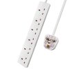 EXTRASTAR EXTENSION LEAD 6 GANG 5M WHITE