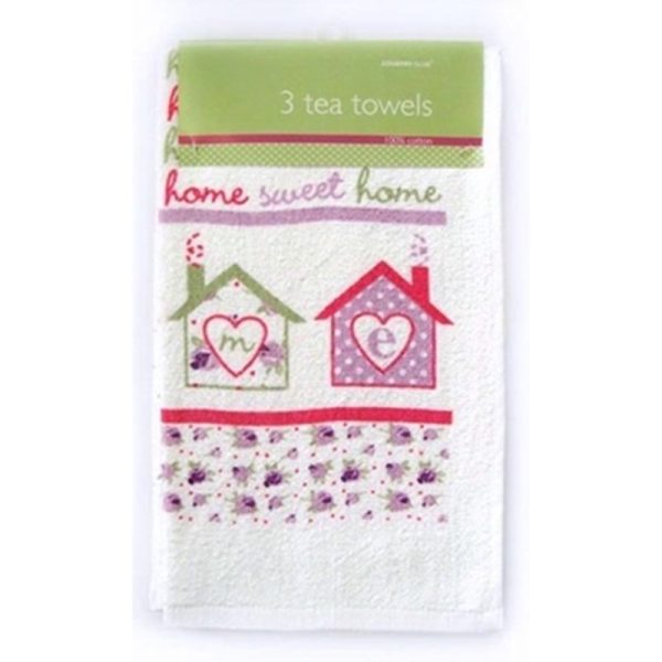 COUNTRYCLUB 3 SWEETHOME TEA TOWELS VELOUR