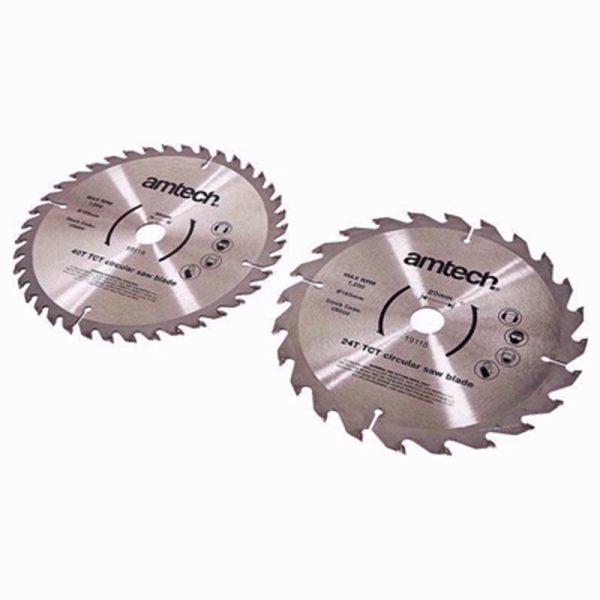 AMTECH CIRCULAR SAW BLADE SET 2PC 185MM