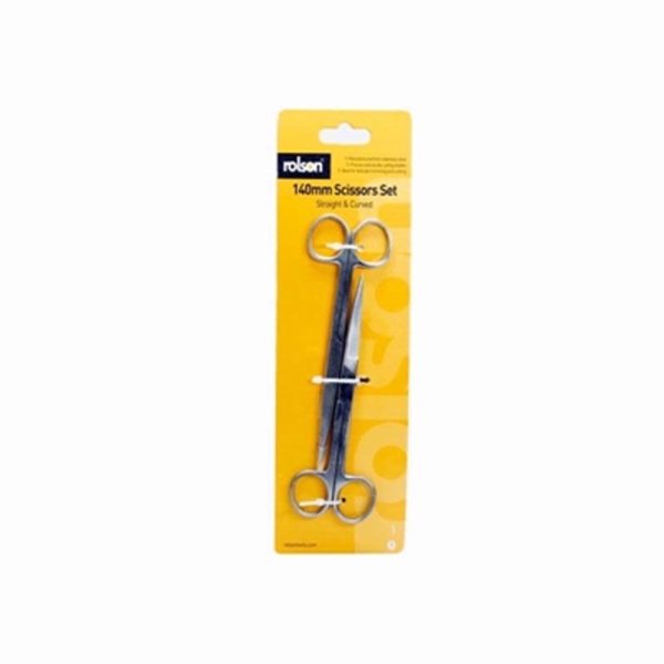 ROLSON SCISSORS STRAIGHT&CURVED SET 140MM