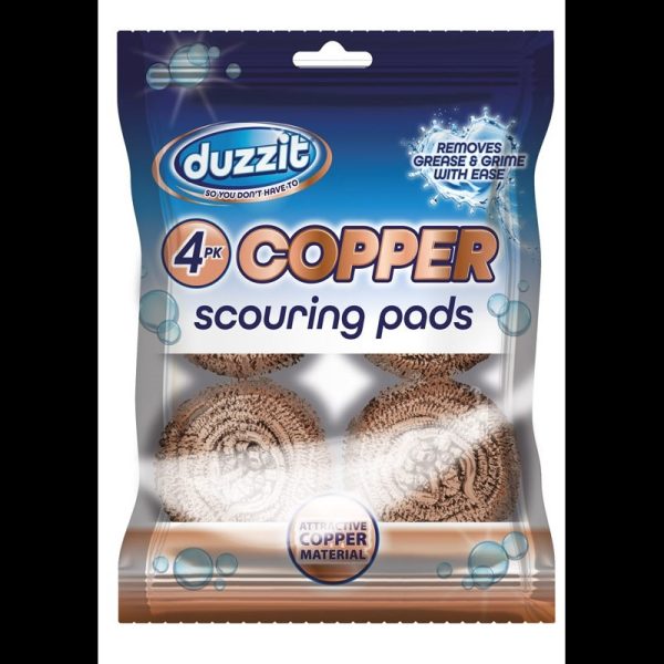 DUZZIT COPPER SCOURING PADS PACK OF 4