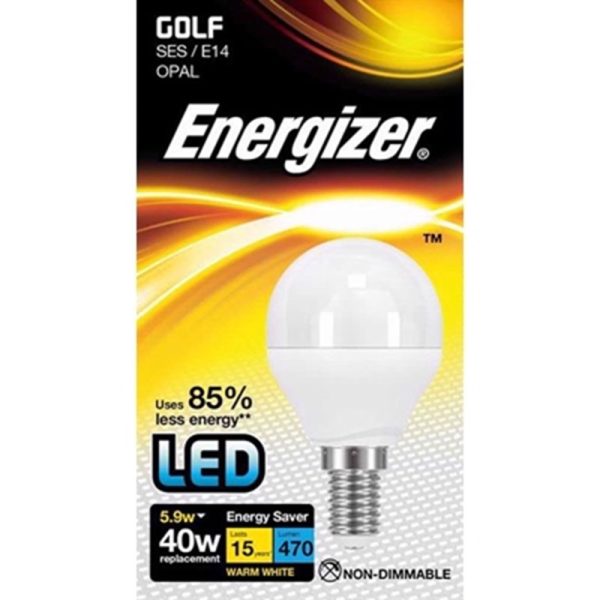 ENERGIZER LED GOLF 5.9W W/W E14 BULB EACH