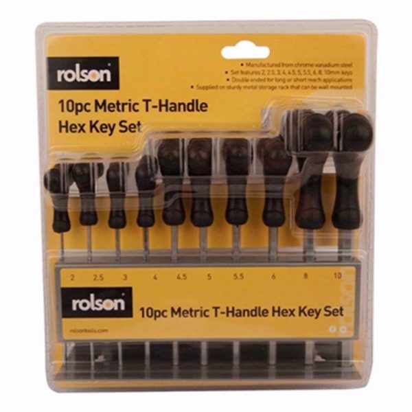 ROLSON T-HANDLE HEX KEY SET 10PCE