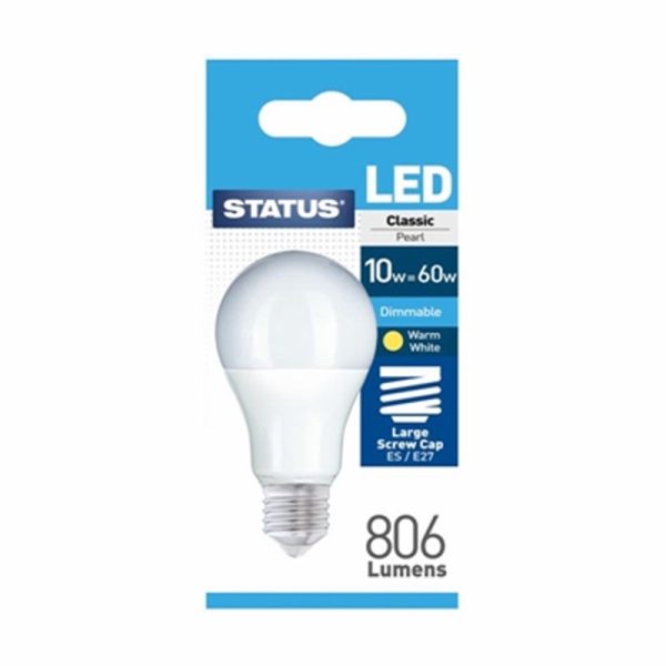 STATUS DIMMABLE LED GLS ES PEARL W/W 10W 60W