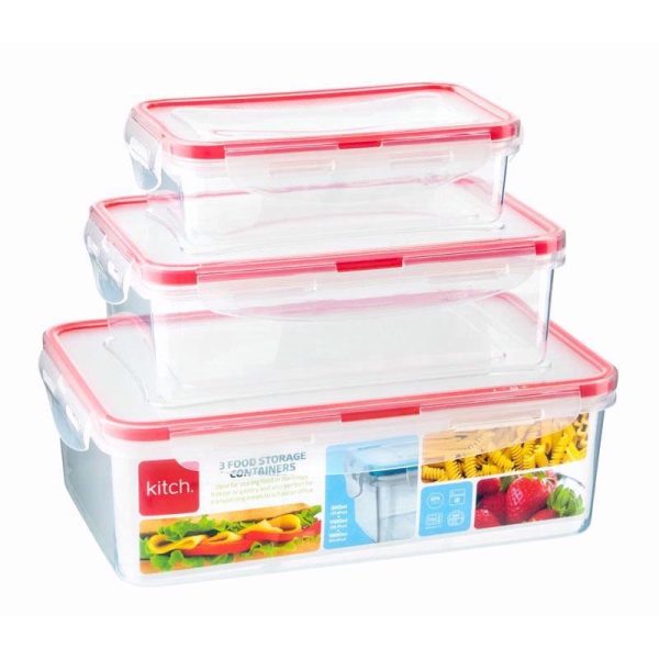 KITCH 3 RECT CONTAINERS 0.5L/1.1L/1.8L