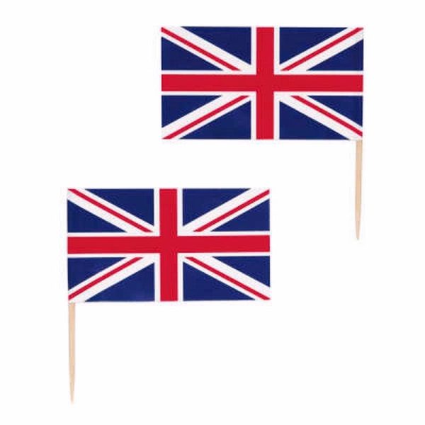 UNION JACK FLAG COCKTAIL STICKS PACK OF 30