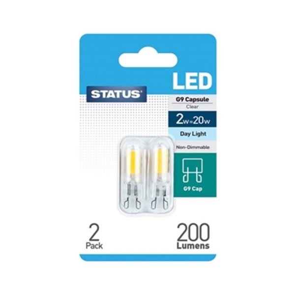 STATUS LED 20W G9 CLEAR DAYLIGHT PACK OF 2