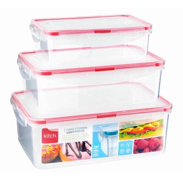 KITCH 3 RECT CONTAINERS 1100ML/1180ML