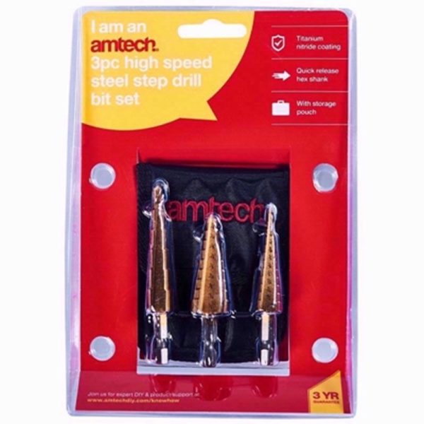 AMTECH DRILL STEP 3PC