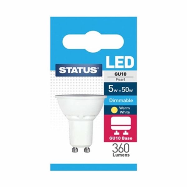 STATUS DIMMABLE LED GU10 CLR W/W 5W 50W