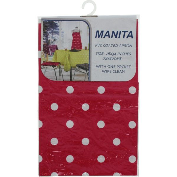 MANITA PVC APRON PINK POLKA DOT