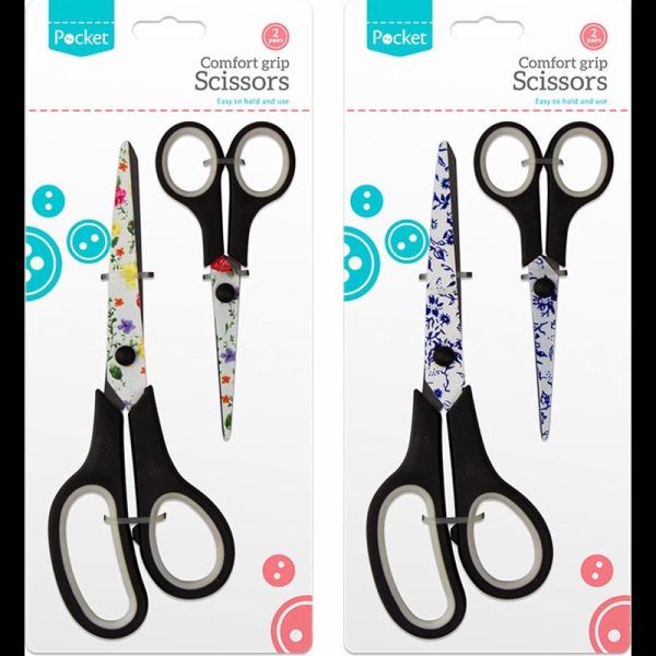 SCISSORS FLORAL PATTERN PACK OF 2