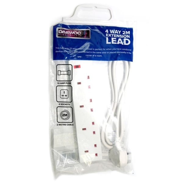 DAEWOO 4GANG 2M LEAD WITH NEON EXT0068GE