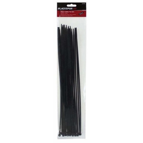 BLACKSPUR BLACK CABLE TIES 30PCE BOTH