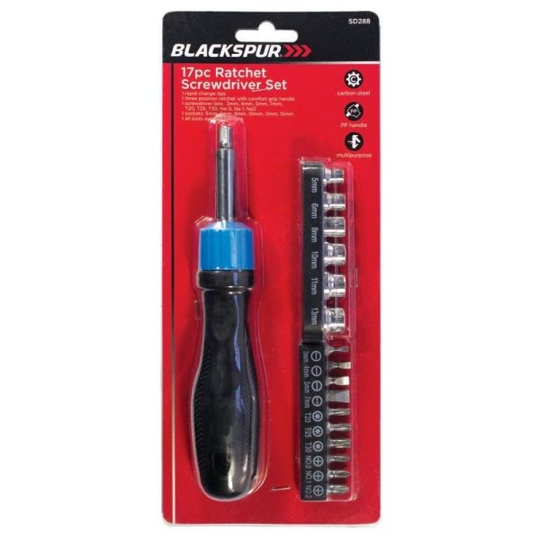 BLACKSPUR RATCHET SCREWDRIVER SET 17PC