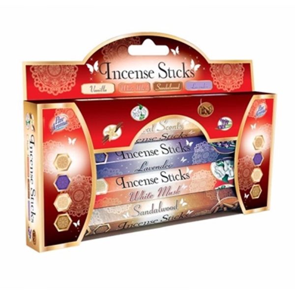 PAN AROMA INCENSE HEX STICKS RED BOX