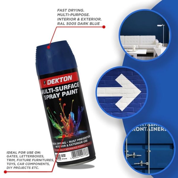 DEKTON SPRAY PAINT DARK BLUE 400ML