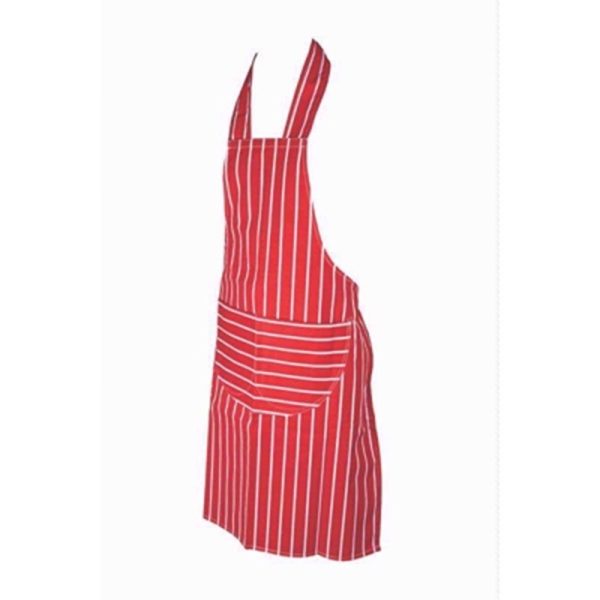 ABBEY APRON STRIPED RED