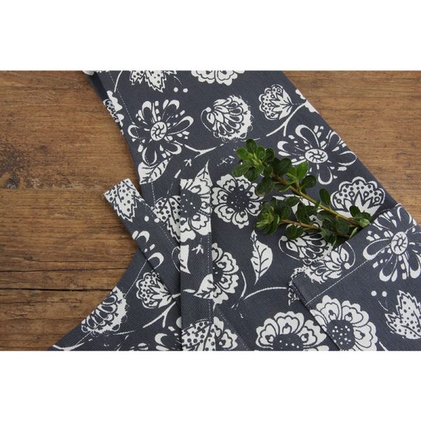 APOLLO APRON COTTON FLORAL GREY 70X85