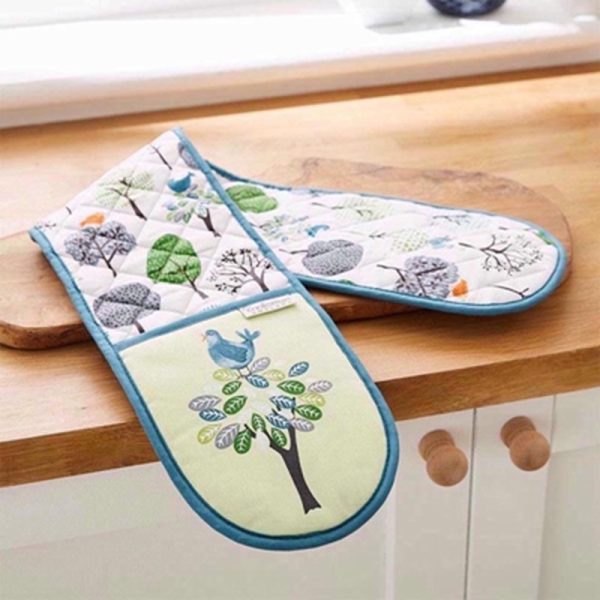 COOKSMART DOUBLE OVEN GLOVE FOREST BIRDS